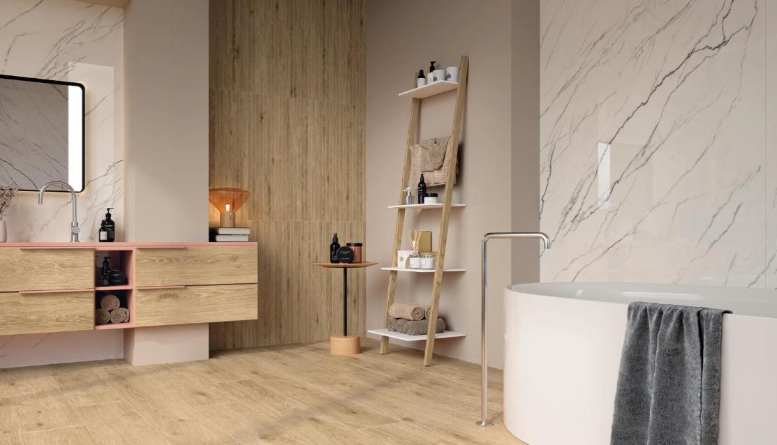 Картинка Atlas Wine Oak, Угловая ступень, 33x160 см