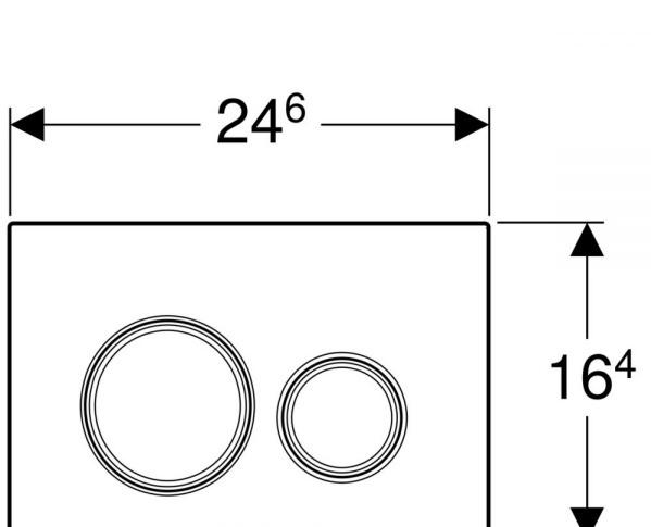 Кнопка смыва - Geberit, Sigma 21, 1.4x24.6x16.4 см, 115.884.JM.1