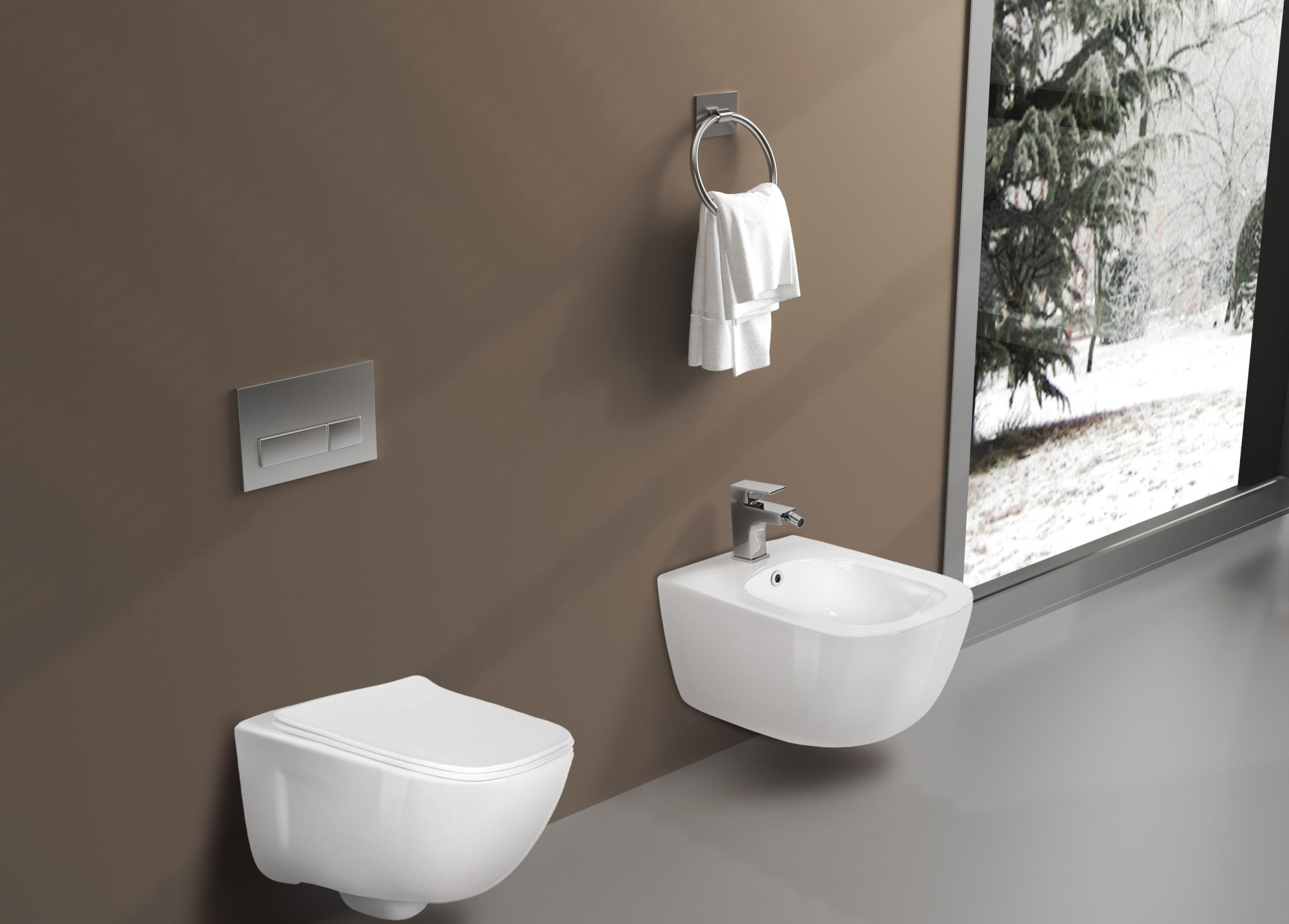 Aquatek Дива, Унитаз подвесной с инсталляцией и кнопкой, SET AQUATEK ДИВА