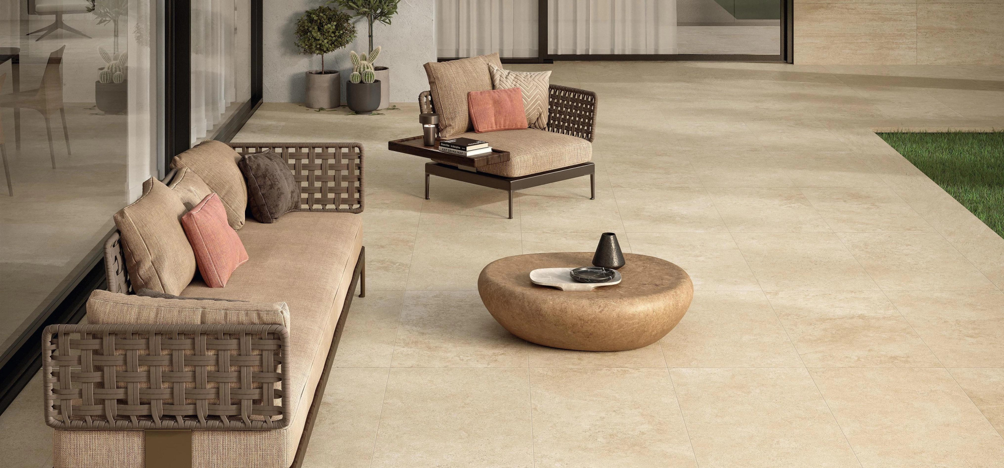 Картинка Atlas Marvel Travertine, Керамогранит, 120x120 см